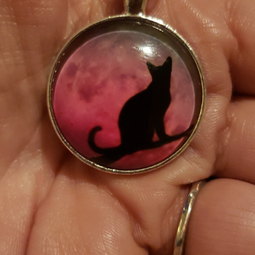Beautiful lucky black cat pendant